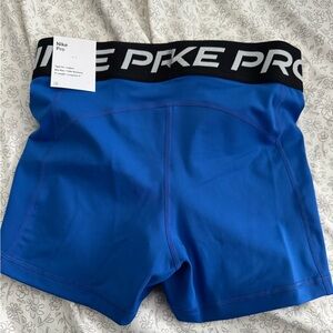 Nike Pro Royal Blue Shorts with Black Waistband